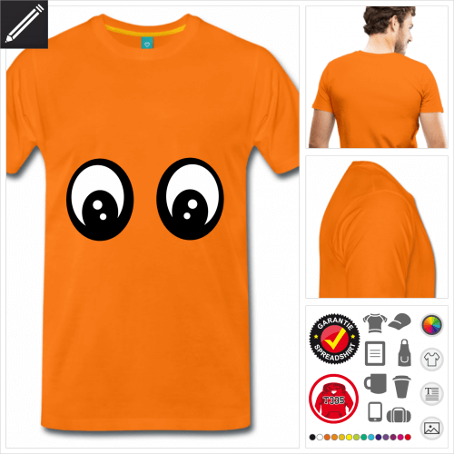 oranges Lustiges Smiley T-Shirt selbst gestalten. Online Druckerei