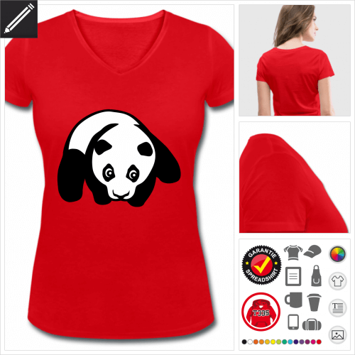 rotes Kleiner Panda T-Shirt online gestalten