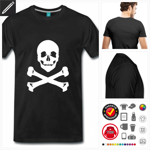 Männer Piratenflagge T-Shirt selbst gestalten
