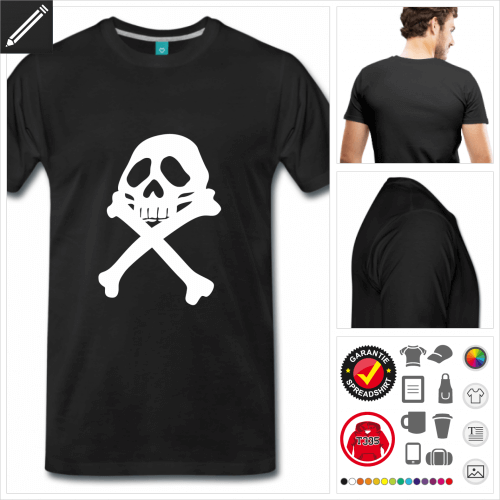 basic Totenkopf T-Shirt online Druckerei, höhe Qualität