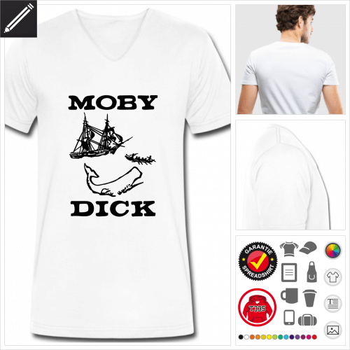 Moby Dick T-Shirt online Druckerei, höhe Qualität