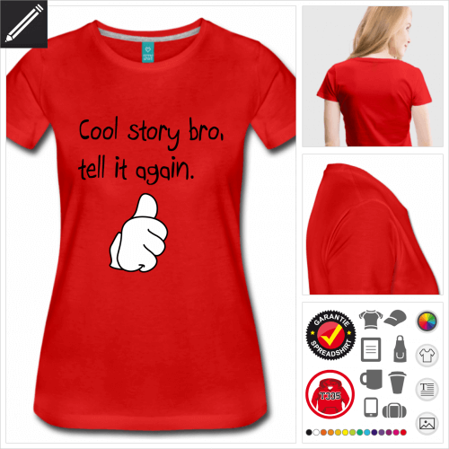 rotes Witzige Sprüche T-Shirt selbst gestalten. Druck ab 1 Stuck