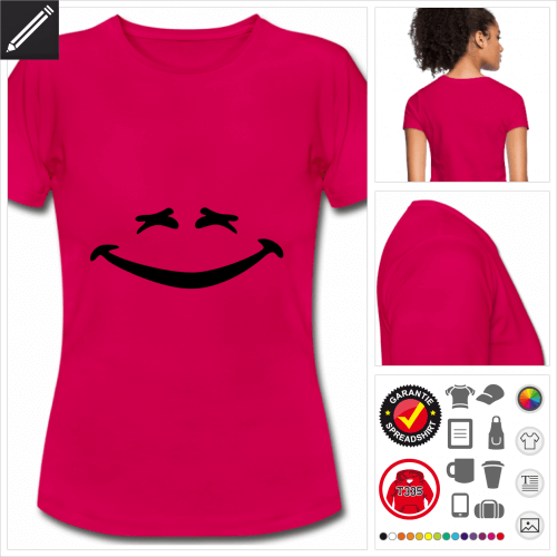 purpurrotes Lachen T-Shirt selbst gestalten. Online Druckerei