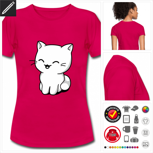 Frauen Kätzchen T-Shirt online gestalten