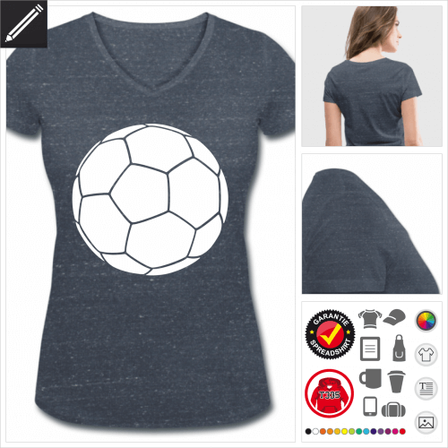 rotes Fußball ball T-Shirt online gestalten
