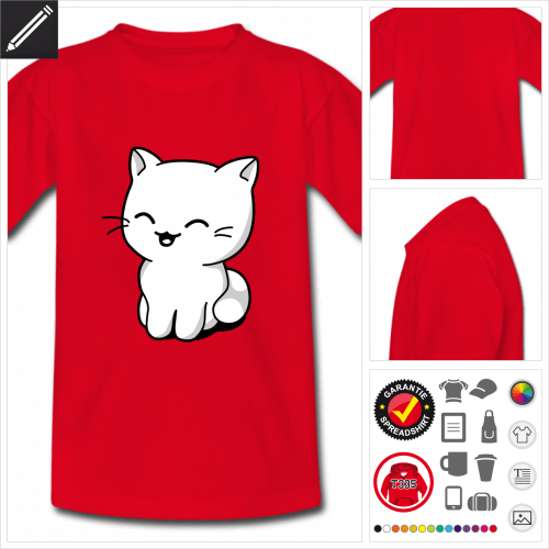 Kinder Kätzchen kawaii T-Shirt selbst gestalten. Online Druckerei