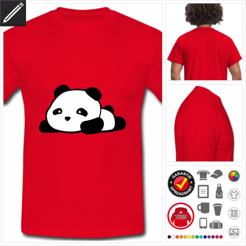 basic Panda T-Shirt selbst gestalten. Online Druckerei