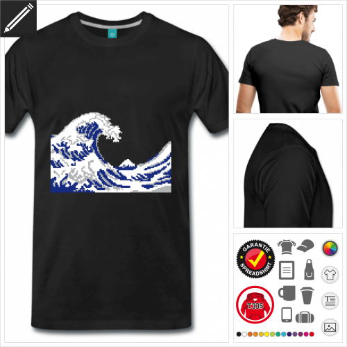 basic Hokusai T-Shirt selbst gestalten. Druck ab 1 Stuck