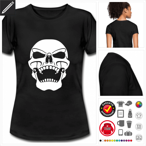schwarzes Piraten Schädel T-Shirt online zu gestalten