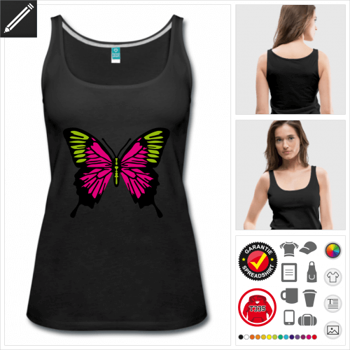 Frauen Schmetterlinge T-Shirt selbst gestalten. Online Druckerei