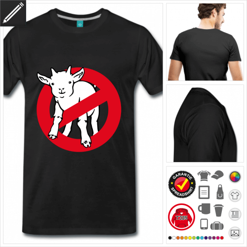 schwarzes Afraid of no goat T-Shirt zu gestalten