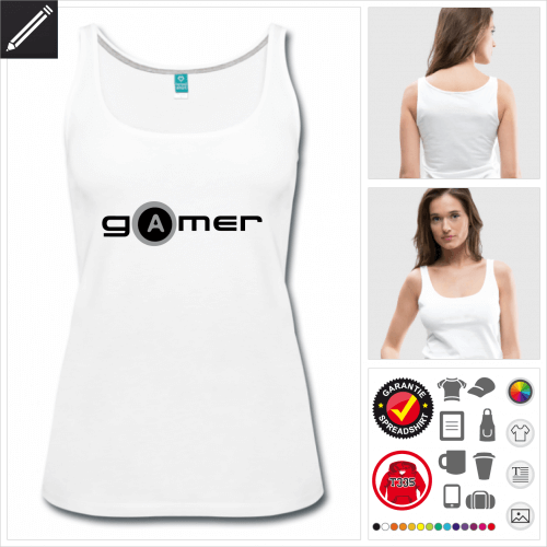 Frauen Gamer T-Shirt online Druckerei, höhe Qualität