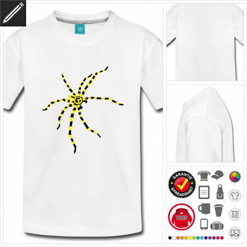 schwarzes Spinnen T-Shirt online zu gestalten
