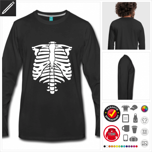 schwarzes Halloween T-Shirt online Druckerei, höhe Qualität