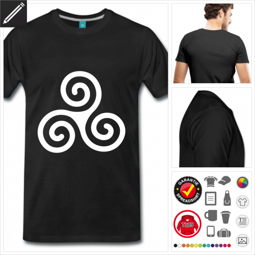 schwarzes Triskelion T-Shirt online gestalten