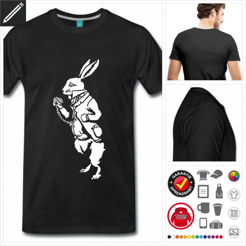 basic Weies Kaninchen T-Shirt online Druckerei, hhe Qualitt