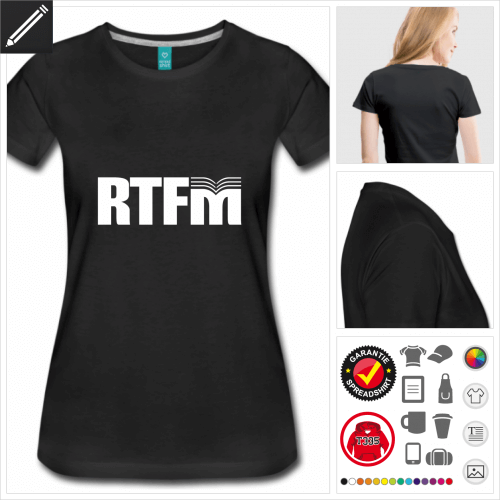 Frauen RTFM T-Shirt online Druckerei, höhe Qualität
