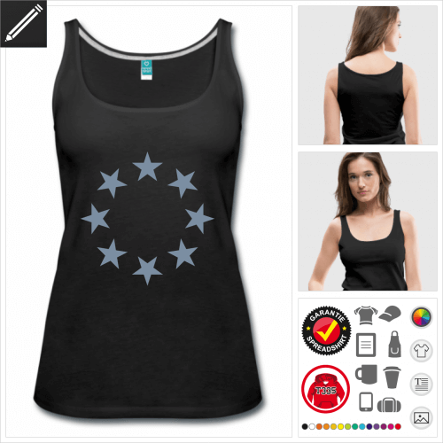 Frauen Sternen T-Shirt selbst gestalten. Online Druckerei