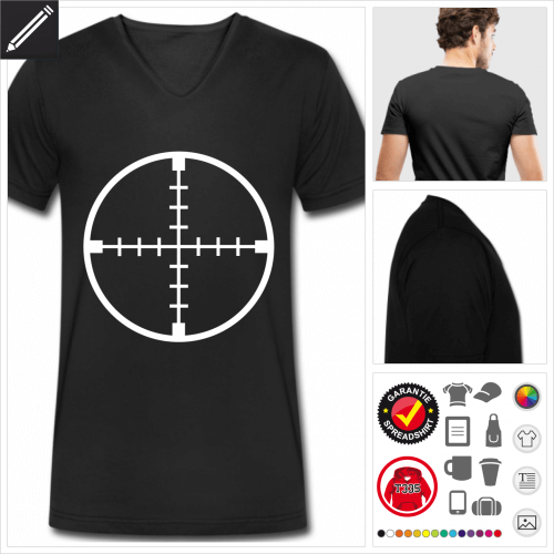 schwarzes Zielscheibe T-Shirt selbst gestalten. Online Druckerei