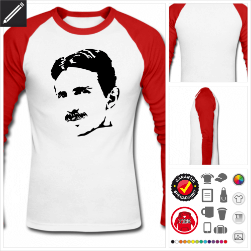 Nikola Tesla T-Shirt selbst gestalten. Druck ab 1 Stuck