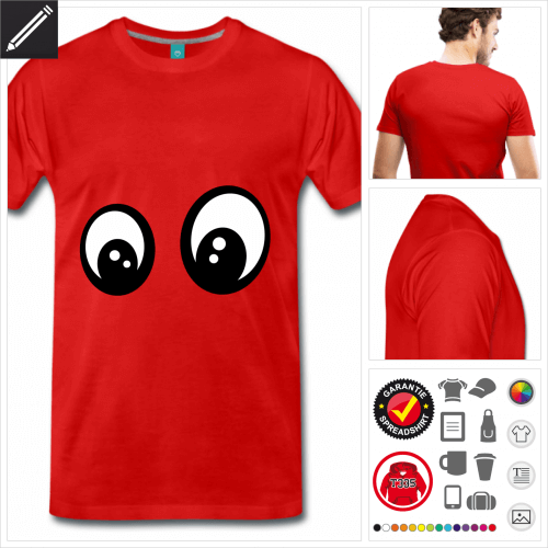 rotes Emoji T-Shirt gestalten, Druck ab 1 Stuck