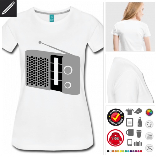 Frauen Radio T-Shirt selbst gestalten. Online Druckerei