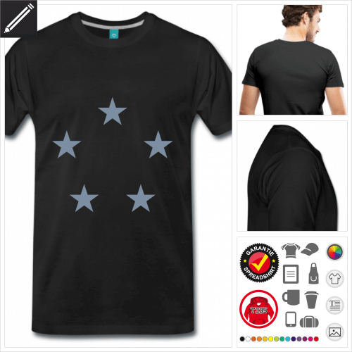 Stars T-Shirt basic online Druckerei, höhe Qualität