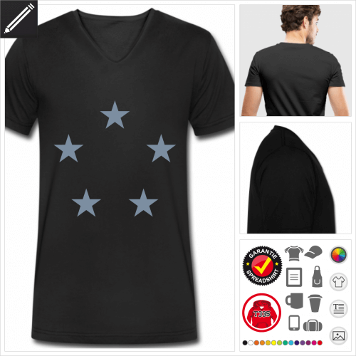 Stars T-Shirt online Druckerei, höhe Qualität