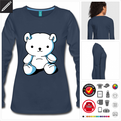 Teddybär Kawaii T-Shirt selbst gestalten. Druck ab 1 Stuck