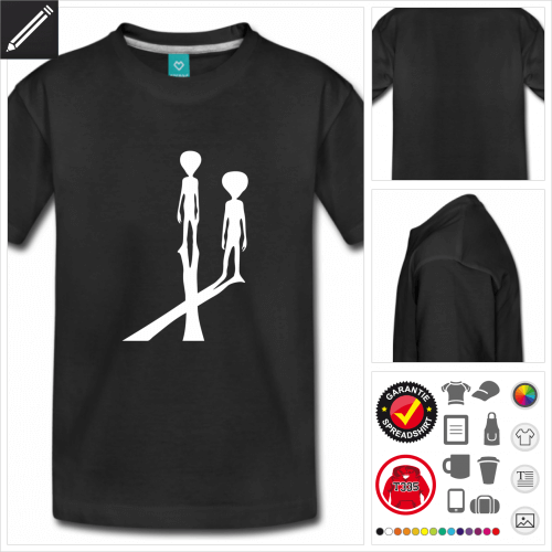 Teenager Alien T-Shirt selbst gestalten. Online Druckerei