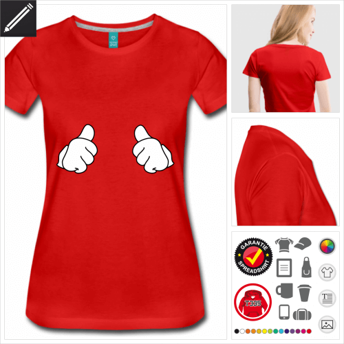 Frauen Thumbs up T-Shirt zu gestalten