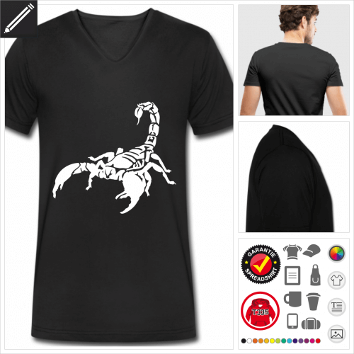 Skorpion T-Shirt für Männer gestalten, Druck ab 1 Stuck