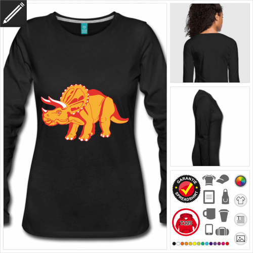 Frauen Dinosaurier T-Shirt selbst gestalten. Online Druckerei