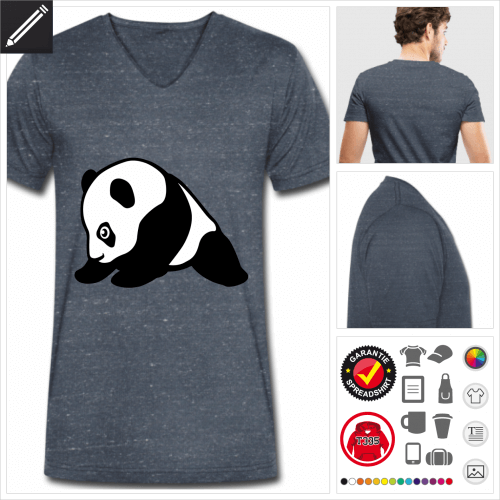 blaues Panda T-Shirt selbst gestalten