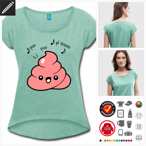 grünes Kack-Emoji T-Shirt online zu gestalten