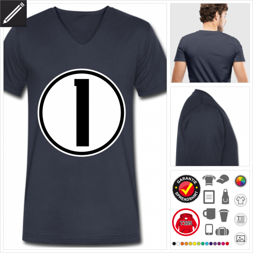 Nummer T-Shirt selbst gestalten. Online Druckerei