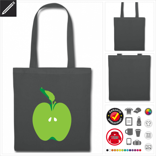 Apfel Stofftasche Griffen online Druckerei, höhe Qualität