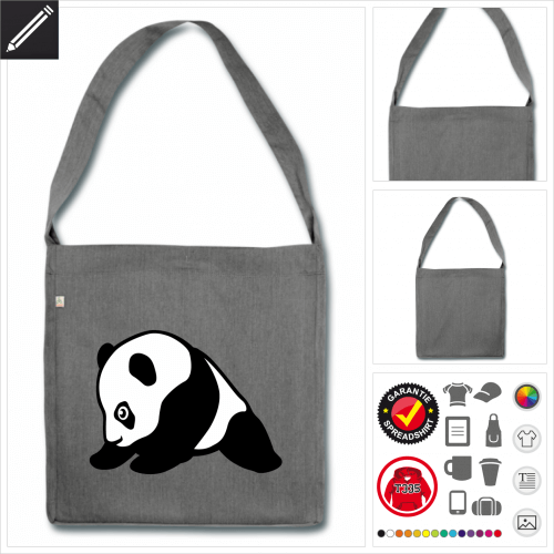 Panda Schulltertasche online Druckerei, höhe Qualität