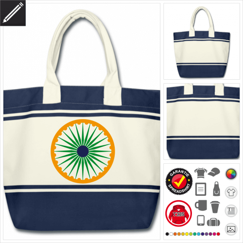Flagge Indiens Schulltertasche online zu gestalten