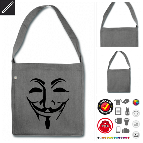 Anonymous Tasche selbst gestalten. Druck ab 1 Stuck