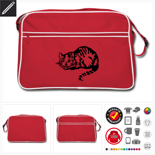 Retro Cheshire Katze Tasche personalisieren