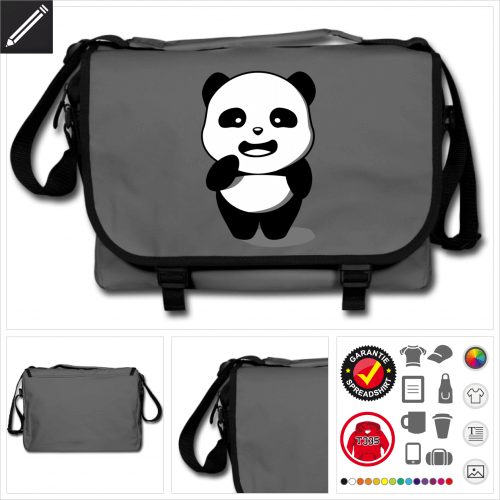 Lustiger Panda Umhängetasche personalisieren
