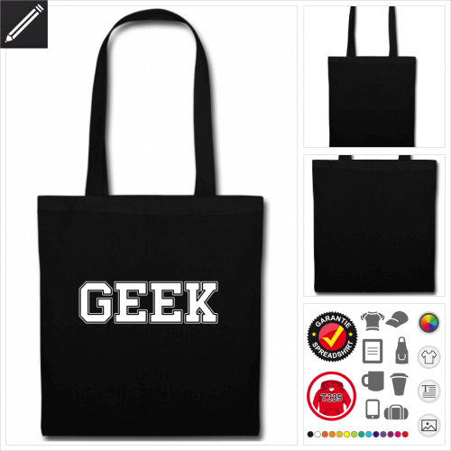 Geek Tasche mit Griffen selbst gestalten. Online Druckerei