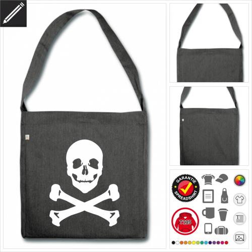 Shopper Piraten Tasche selbst gestalten. Online Druckerei