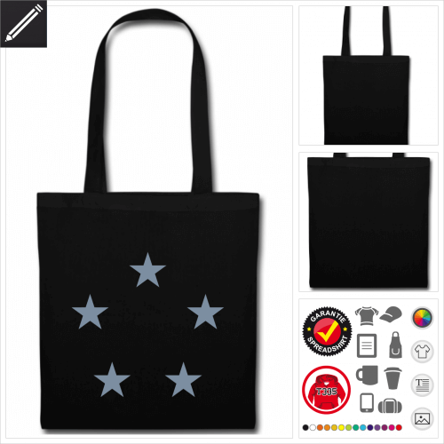 Stars Tasche mit Griffen selbst gestalten. Online Druckerei