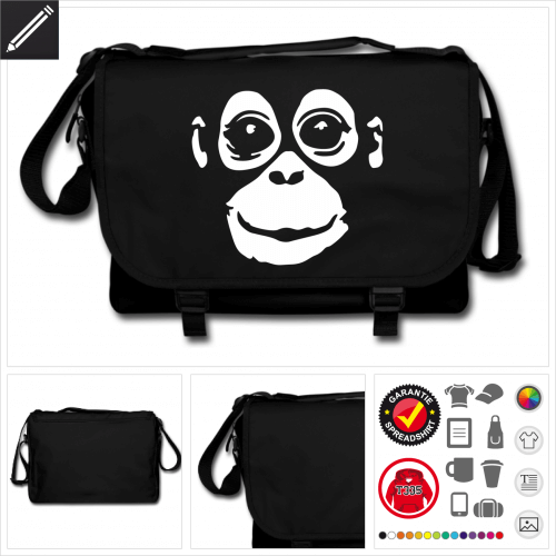 Affen Schulltertasche zu gestalten
